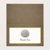 Sand Dollar & Burlap Logo/Afbeelding Hartelijk dan Visitekaartjes (Buitenkant ongevouwen)