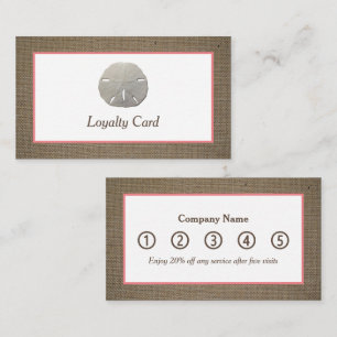 Sand Dollar & Burlap Loyalty Card Visitekaartje