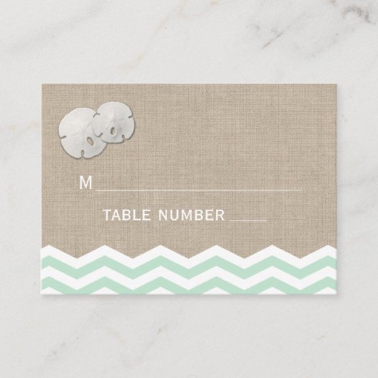 Sand Dollar & Chevron Place Card Plaatskaartje (Voorkant)