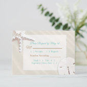 Sand Dollar en Starfish Oceanic Wedding RSVP (Staand voorkant)