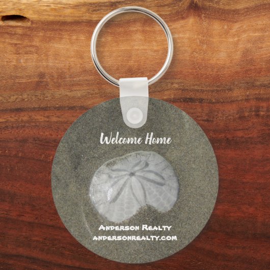 Sand Dollar Kust Huis Verkoop Onroerend Goed Sleutelhanger (Voorkant)