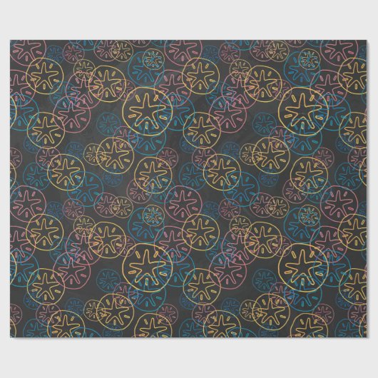 Sand Dollar Lines Red Yellow Blue Cadeaupapier (Vlak)
