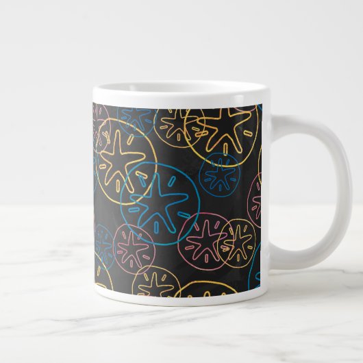 Sand Dollar Lines Red Yellow Blue Jumbo Beker (Rechts)