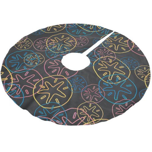 Sand Dollar Lines Red Yellow Blue Kerstboom Rok (Gekanteld)
