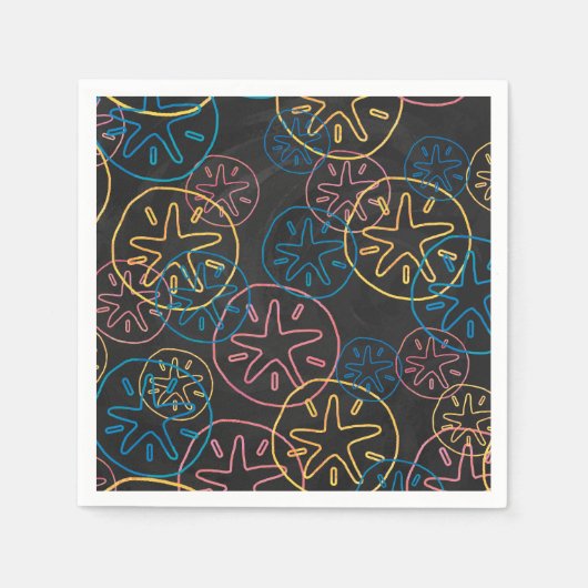 Sand Dollar Lines Red Yellow Blue Servetten (Voorkant)