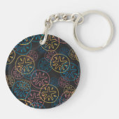 Sand Dollar Lines Red Yellow Blue Sleutelhanger (Achterkant)