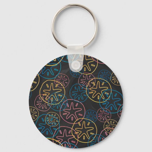 Sand Dollar Lines Red Yellow Blue Sleutelhanger (Voorkant)