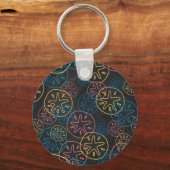 Sand Dollar Lines Red Yellow Blue Sleutelhanger (Voorkant)