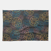 Sand Dollar Lines Red Yellow Blue Theedoek (Horizontaal)