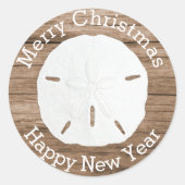 Sand Dollar Merry-kerstenvelop Ronde Sticker (Voorkant)