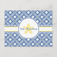 Sand Dollar met Blauw & White Floral & douanenaam