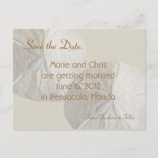 Sand Dollar Save the Date Beach Theme Wedding Aankondigingskaart