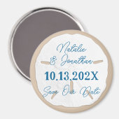 Sand Dollar Save the Date Beach Wedding Magnet Magneet (Voorkant / Achterkant)