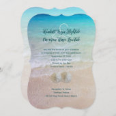 Sand Dollar Seaside Wedding Moderne Uitnodiging (Voorkant / Achterkant)