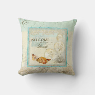 Sand Dollar Shell Coastal Beach Home Decor Pillow Kussen