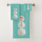 Sand Dollar Snowman Bad Handdoek (Insitu)