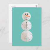 Sand Dollar Snowman Briefkaart (Voorkant / Achterkant)