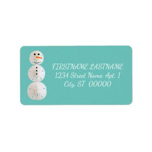 Sand Dollar Snowman Etiket