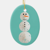 Sand Dollar Snowman Keramisch Ornament (Achterkant)