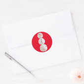 Sand Dollar Snowman Ronde Sticker (Envelop)