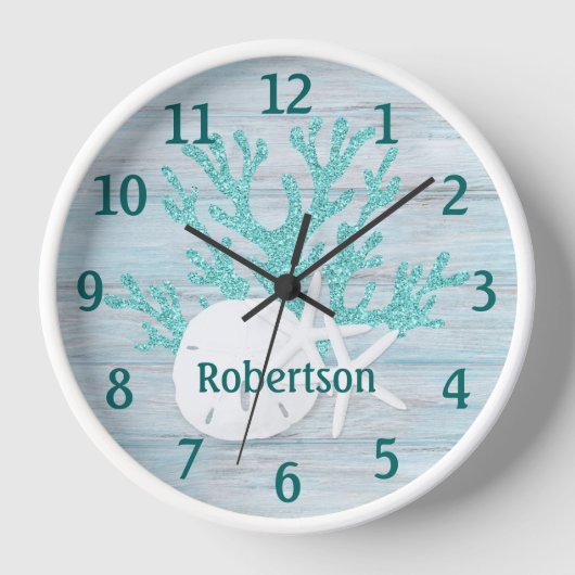 Sand Dollar Starfish Coastal Beach Wood Name (Voorkant)