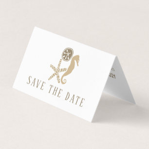 Sand Dollar, Starfish, Seahorse Save the Date Card Visitekaartjes