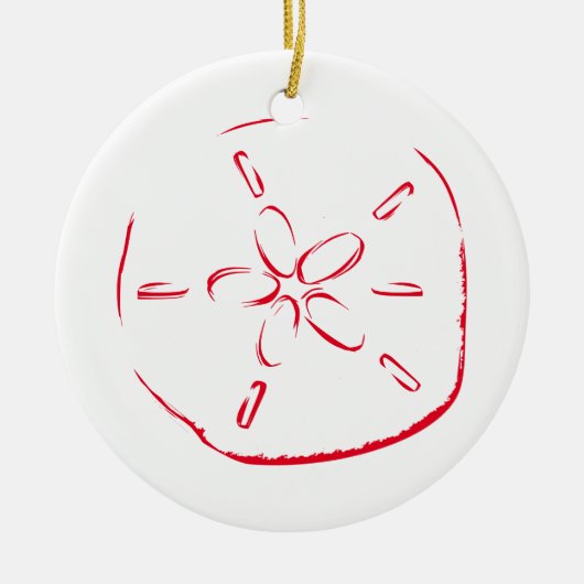 Sand Dollar Tekening Kerstmis Keramisch Ornament (Voorkant)