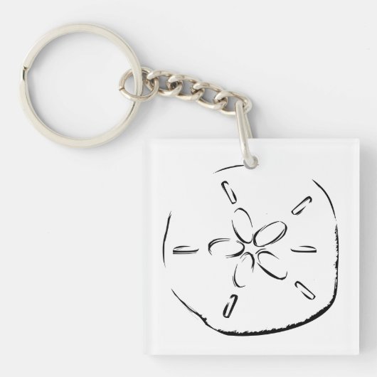 Sand Dollar Tekening Sleutelhanger (voorkant)