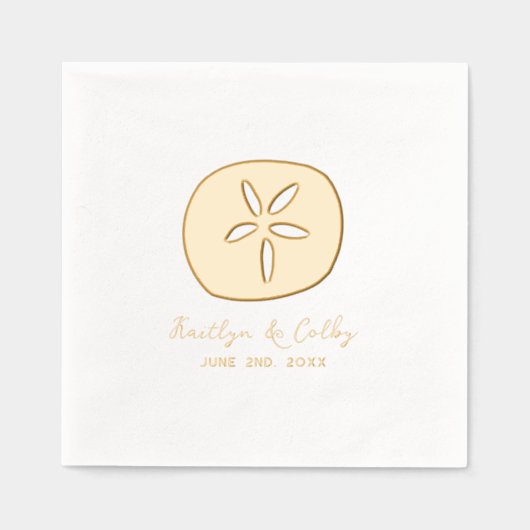 Sand Dollar Wedding Folie Servetten (Voorkant)