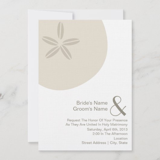 Sand Dollar Wedding Invite van Bride & Groom Kaart (Voorkant)