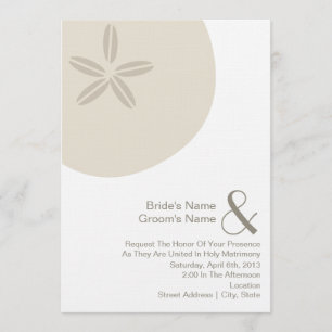 Sand Dollar Wedding Invite van Bride & Groom Kaart