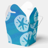 Sand Dollar White en Blue Pattern Bedankdoosjes (Geopend)