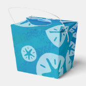 Sand Dollar White en Blue Pattern Bedankdoosjes (Achterkant)