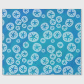 Sand Dollar White en Blue Pattern Cadeaupapier (Vlak)