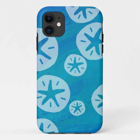 Sand Dollar White en Blue Pattern Case-Mate iPhone Case (Achterkant)