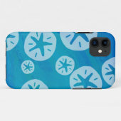 Sand Dollar White en Blue Pattern Case-Mate iPhone Case (Achterkant (horizontaal))
