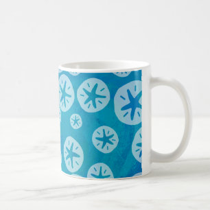 Sand Dollar White en Blue Pattern Koffiemok