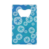 Sand Dollar White en Blue Pattern Kredietkaart Flessenopener (Achterkant)