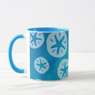 Sand Dollar White en Blue Pattern Mok