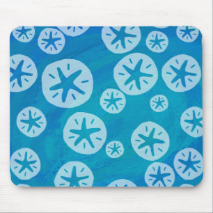 Sand Dollar White en Blue Pattern Muismat