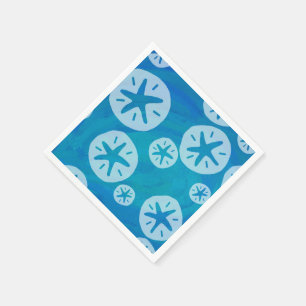 Sand Dollar White en Blue Pattern Servetten