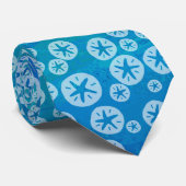 Sand Dollar White en Blue Pattern Stropdas (Opgerold)