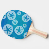 Sand Dollar White en Blue Pattern Tafeltennisbatje (Zijkant)