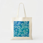 Sand Dollar White en Blue Pattern Tote Bag (Voorkant)