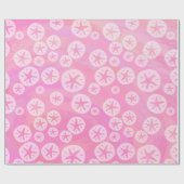Sand Dollar White en roze Cadeaupapier (Vlak)