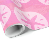 Sand Dollar White en roze Cadeaupapier (Rol Hoek)