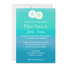 Sand Dollars Beach Océan Faire-part de mariage