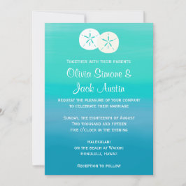 Sand Dollars Beach Ocean Wedding Invitation Kaart