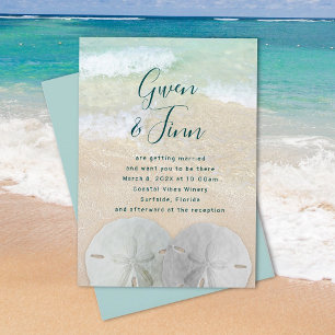 Sand Dollars Beach Scene Marriage Ceremony Kaart