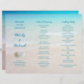 Sand Dollars Beach Scene Tri-Fold Wedding Programm (Voorkant / Achterkant)